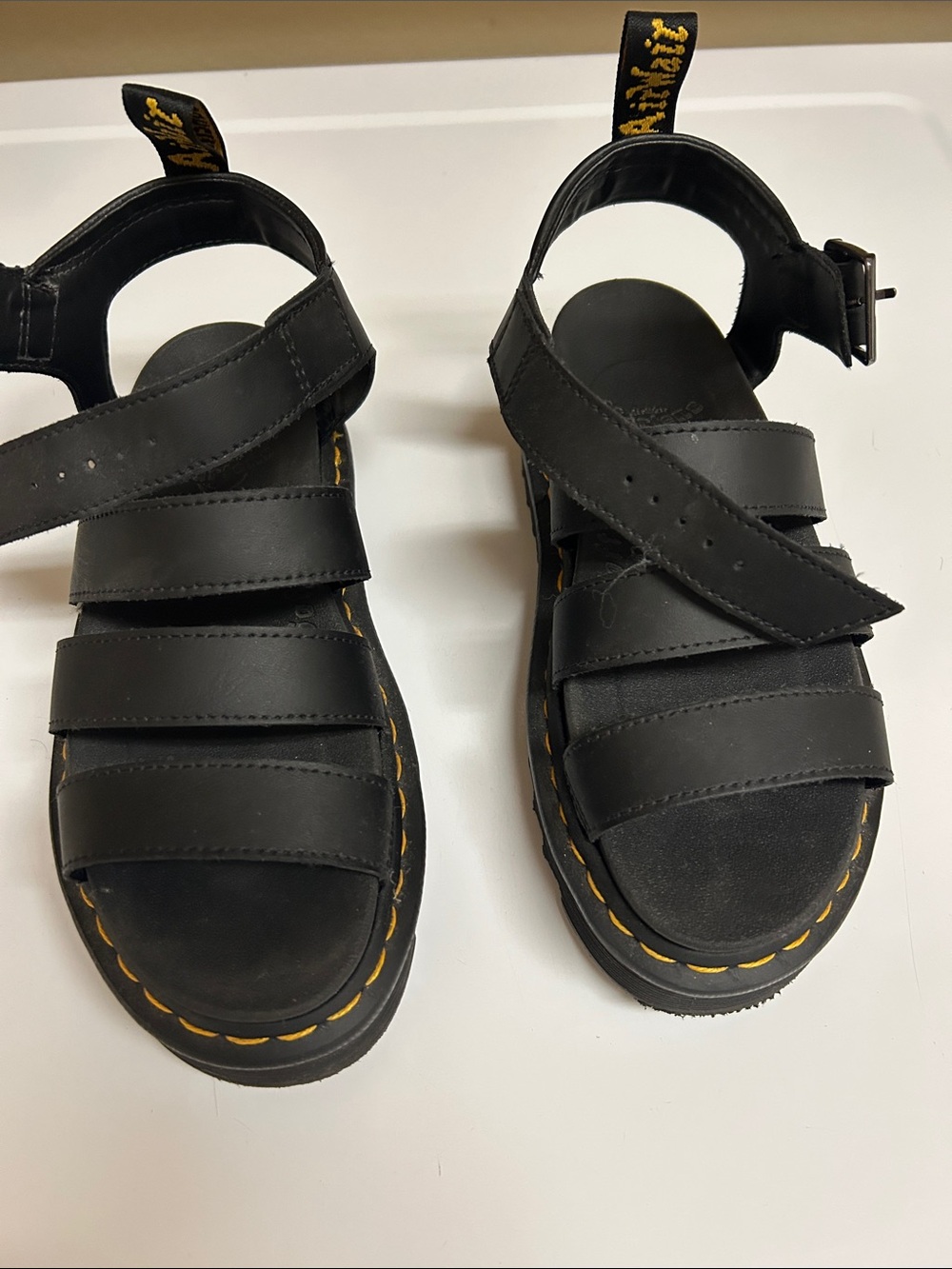 Dr. Martens Blaire Black Leather Strappy Sandals